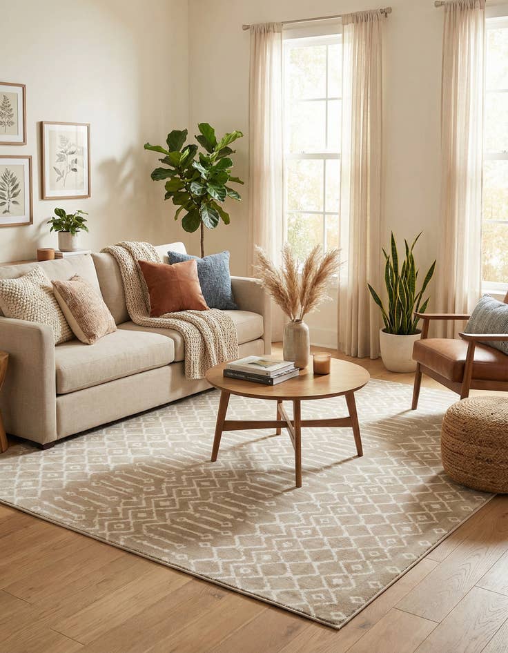 Detail image of 7' 10 x 7' 10 Kasbah Trellis Square Rug