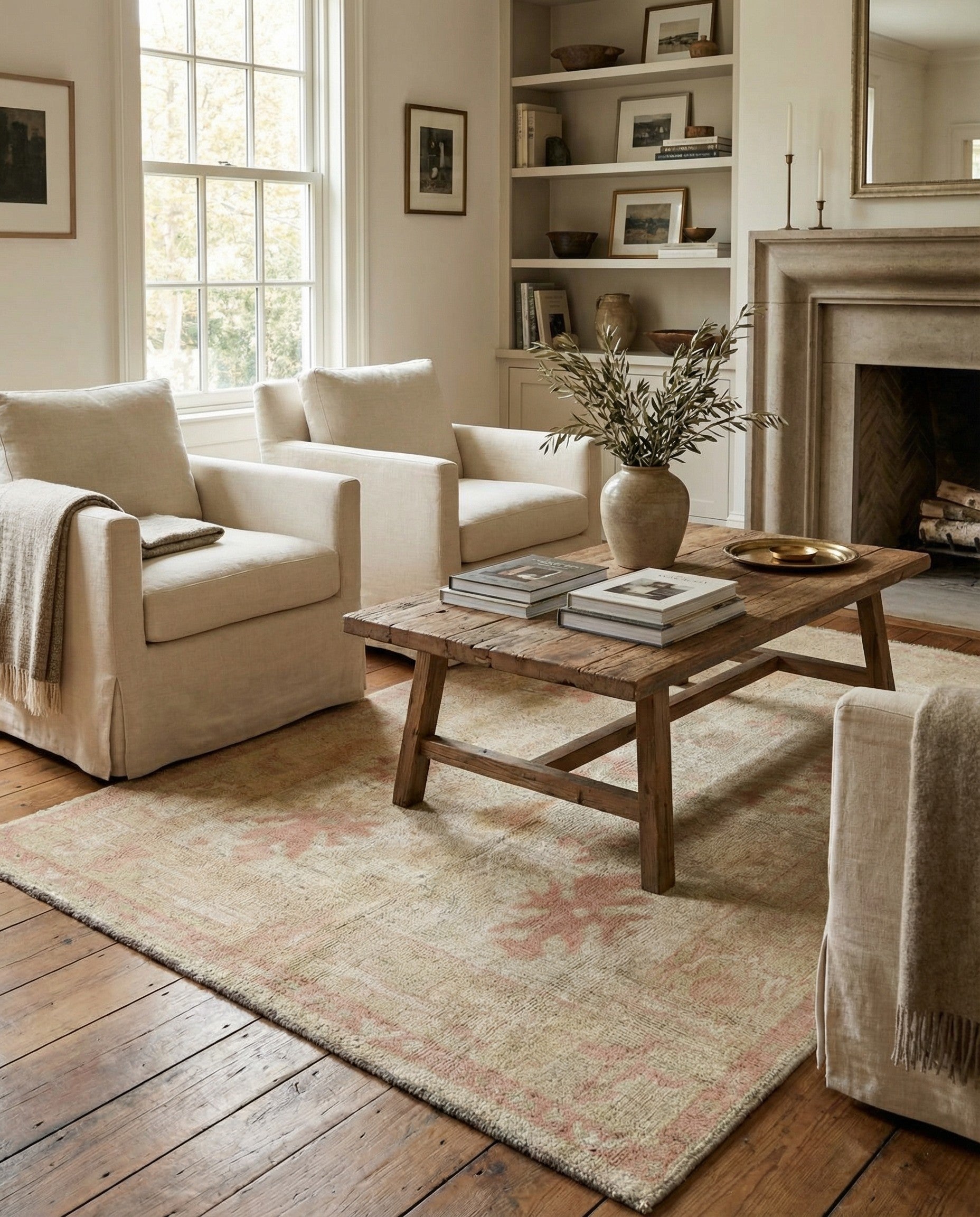 5' 2 x 6' 5 Hand Knotted Oushak Wool Rug