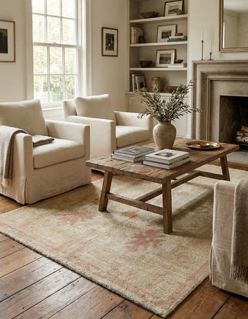 5' 2 x 6' 5 Hand Knotted Oushak Wool Rug