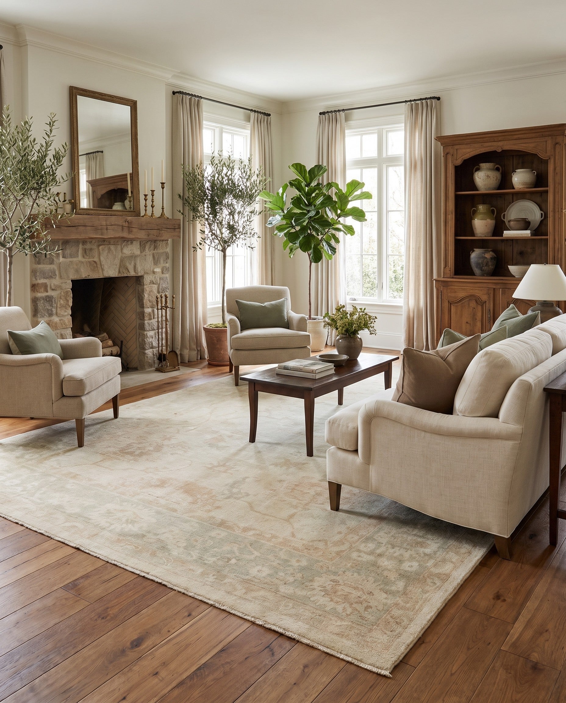 8' 10 x 12' 2 Hand Knotted Oushak Wool Rug