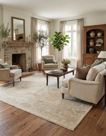 8' 10 x 12' 2 Hand Knotted Oushak Wool Rug