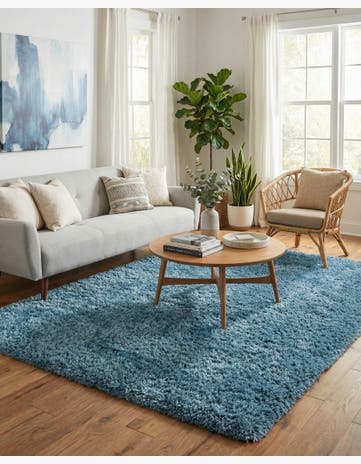 Aegean Blue Infinity Shag Rug