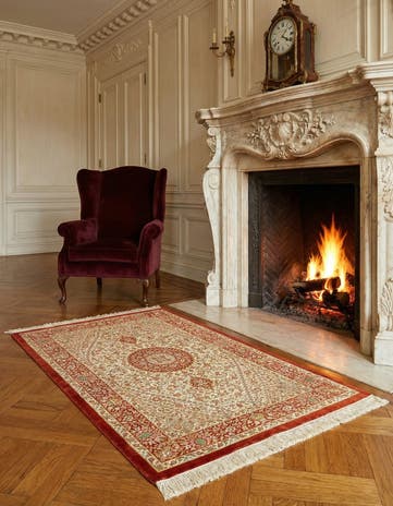 2' 7 x 4' Ghom Silk Rug