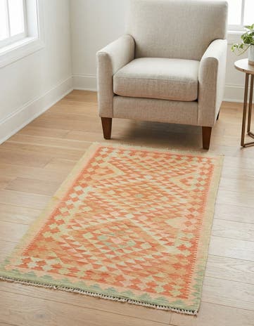 2' 8 x 4' 3 Hand Woven Kilim Waziri Wool Rug