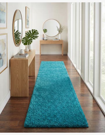 2' 7 x 19' 8 Solid Shag Runner Rug