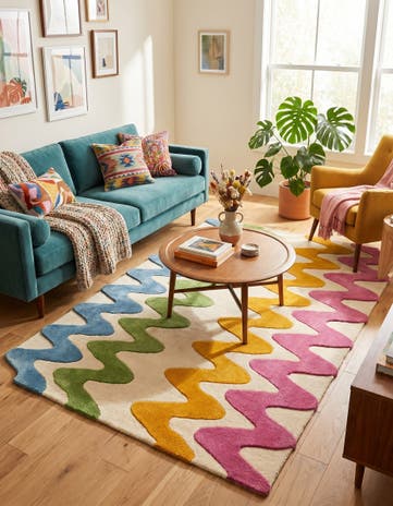 5' 1 x 8' Happy Rugs Wavy Wool