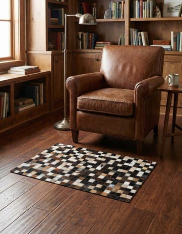 2' x 3' Cowhide Leather Rug