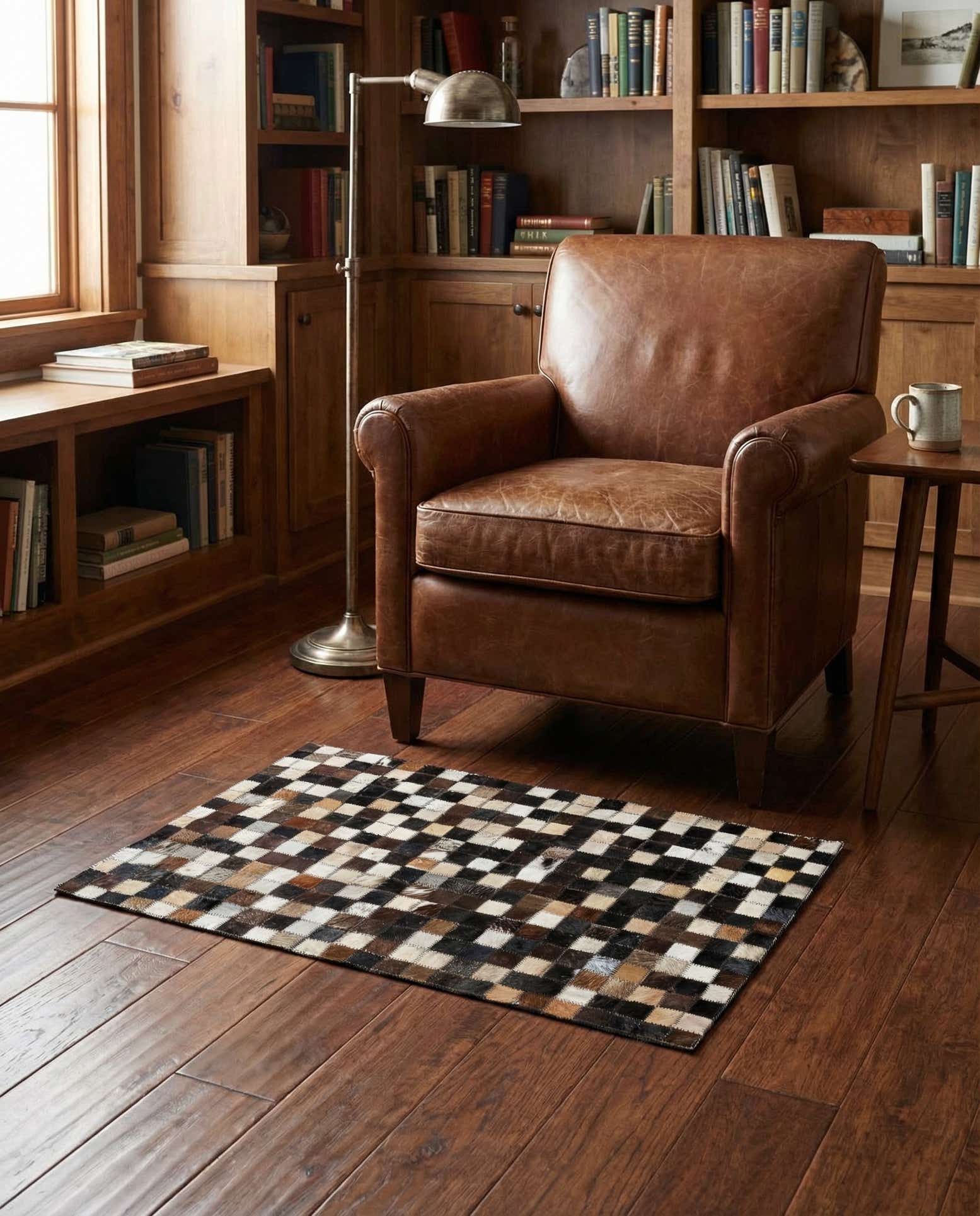 2' x 3' Cowhide Leather Rug