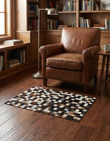 2' x 3' Cowhide Leather Rug