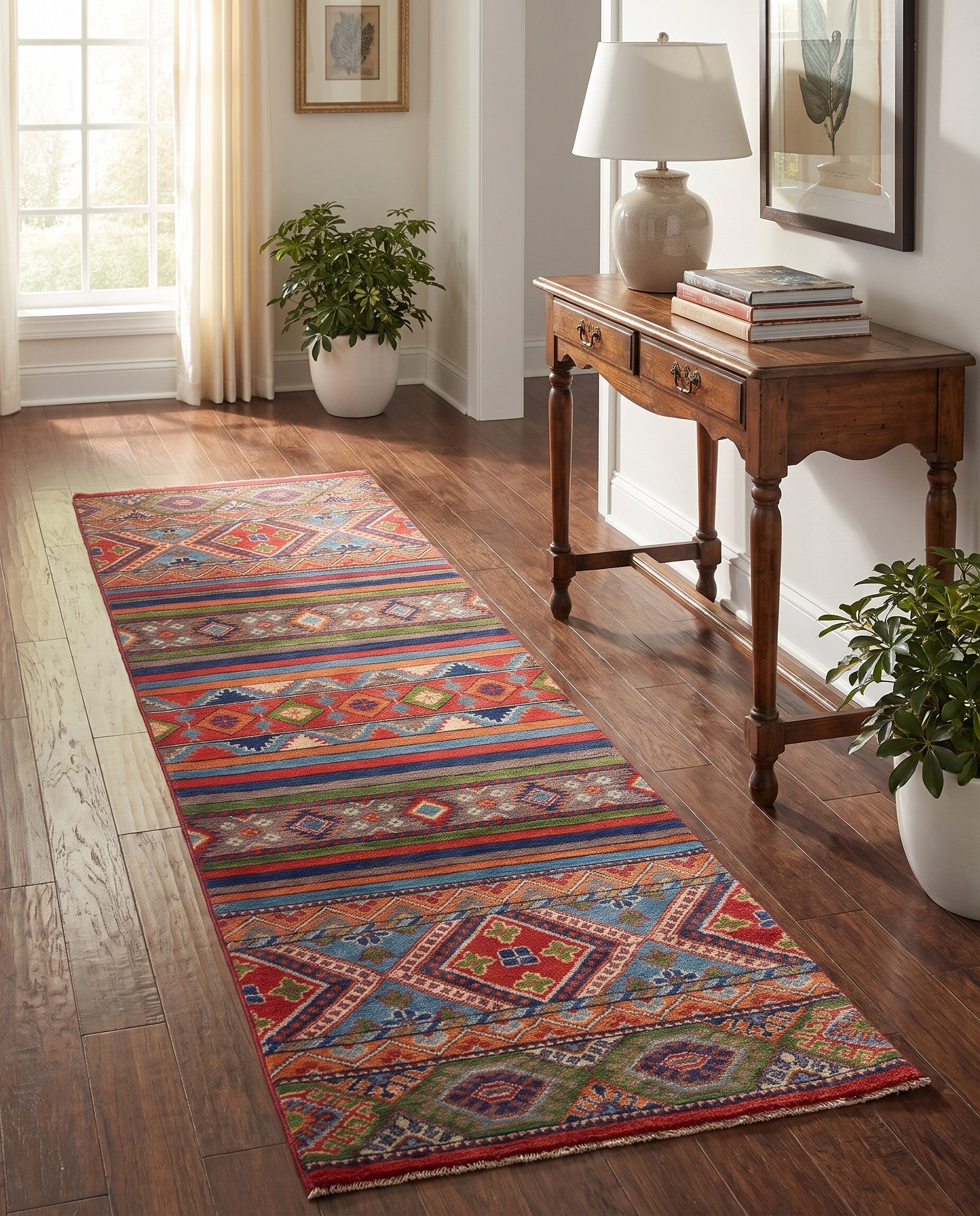 2' 9 x 9' 8 Hand Knotted Kazak Runner Rug
