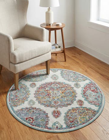 Cream Paragon Round Rug