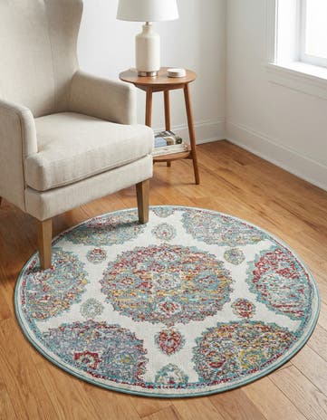 Cream Paragon Round Rug