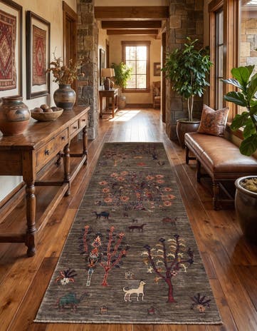 2' 8 x 8' Hand Knotted Ariana Ziegler Runner Rug