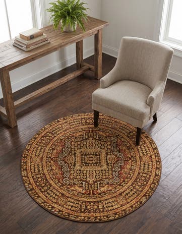 Brown Amina Round Rug