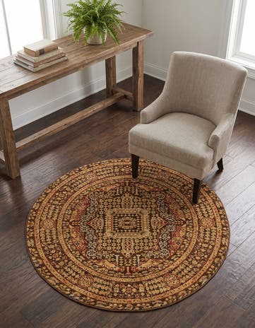 Brown Amina Round Rug
