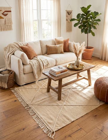 4' 1 x 6' 1 Hand Knotted Moroccan Wool Rug