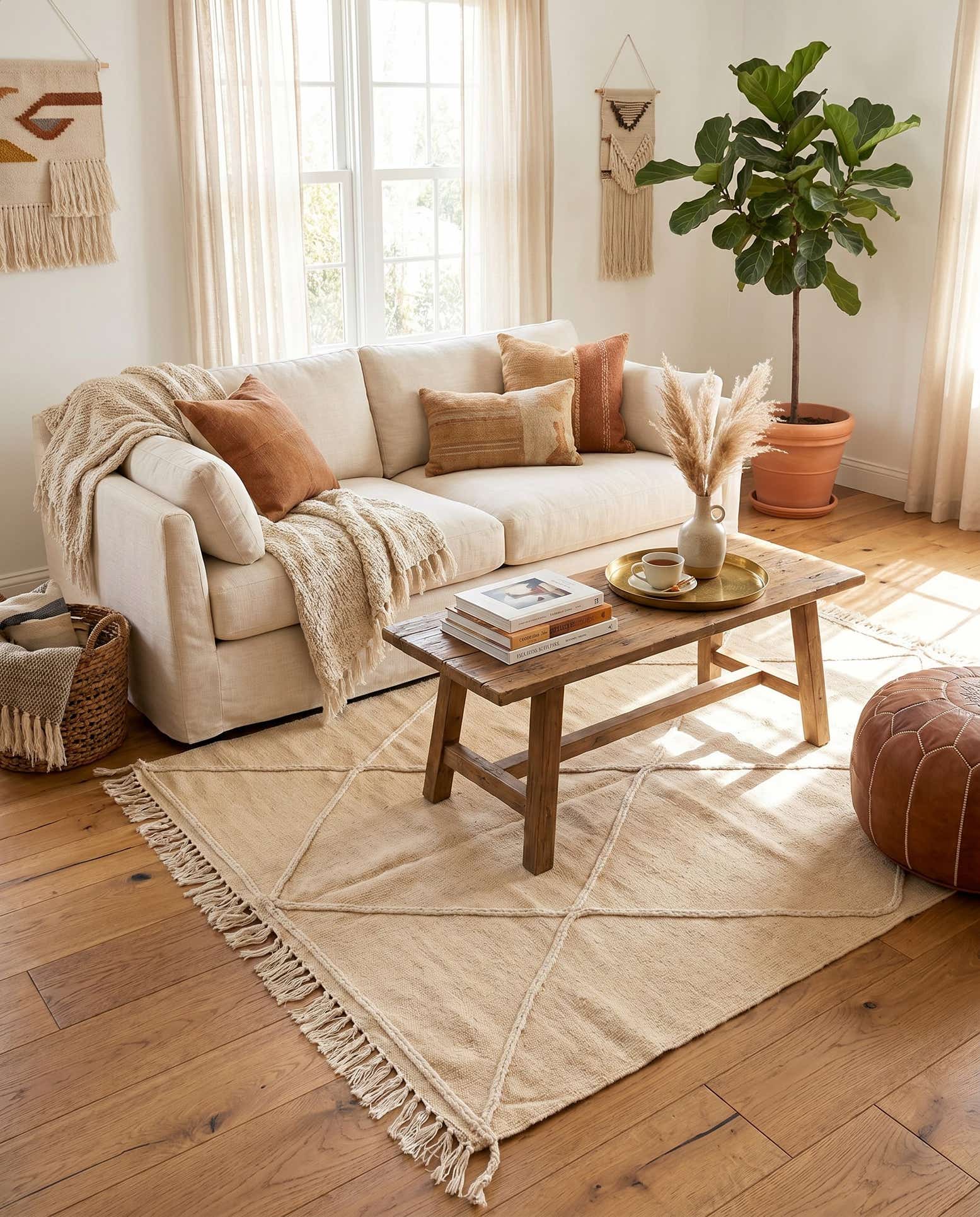4' 1 x 6' 1 Hand Knotted Moroccan Wool Rug