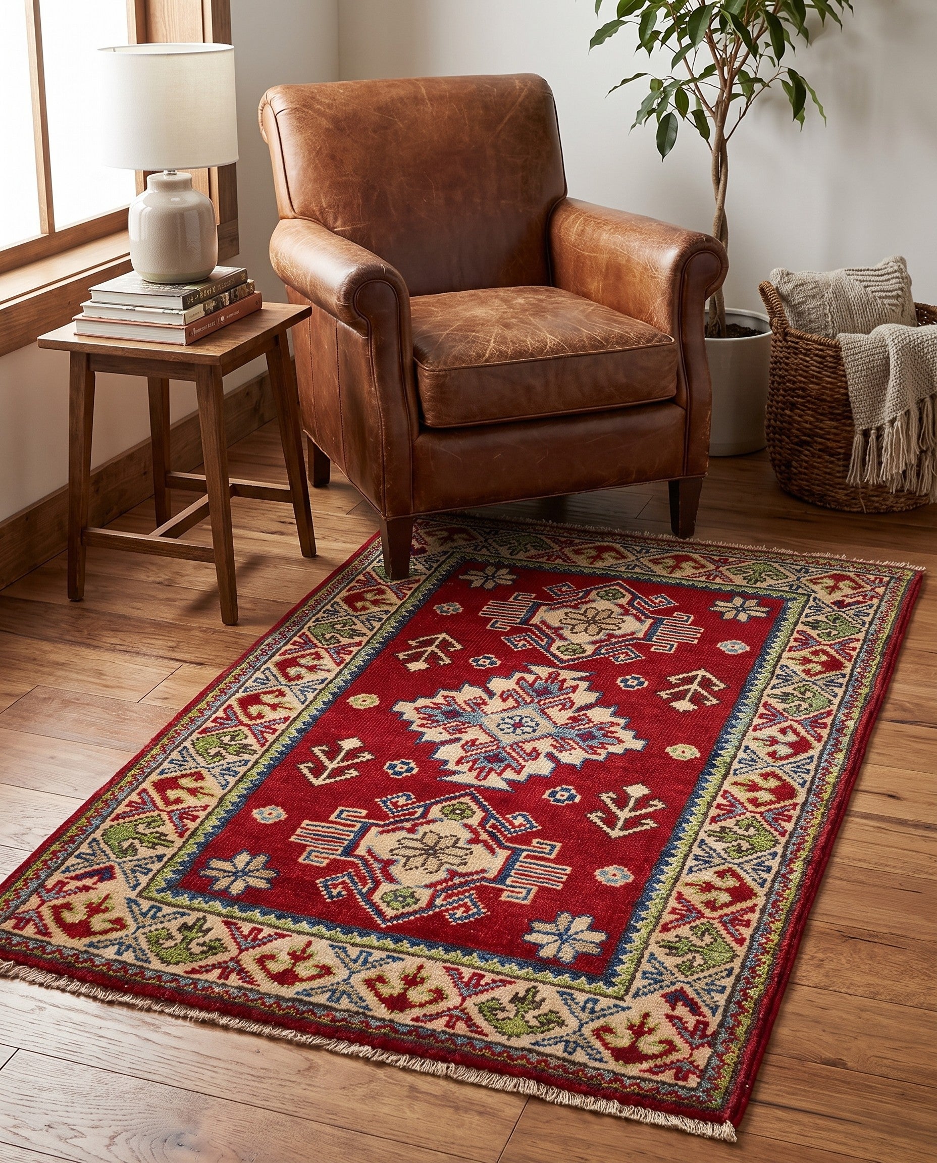 2' x 3' 1 Hand Knotted Kazak Rug