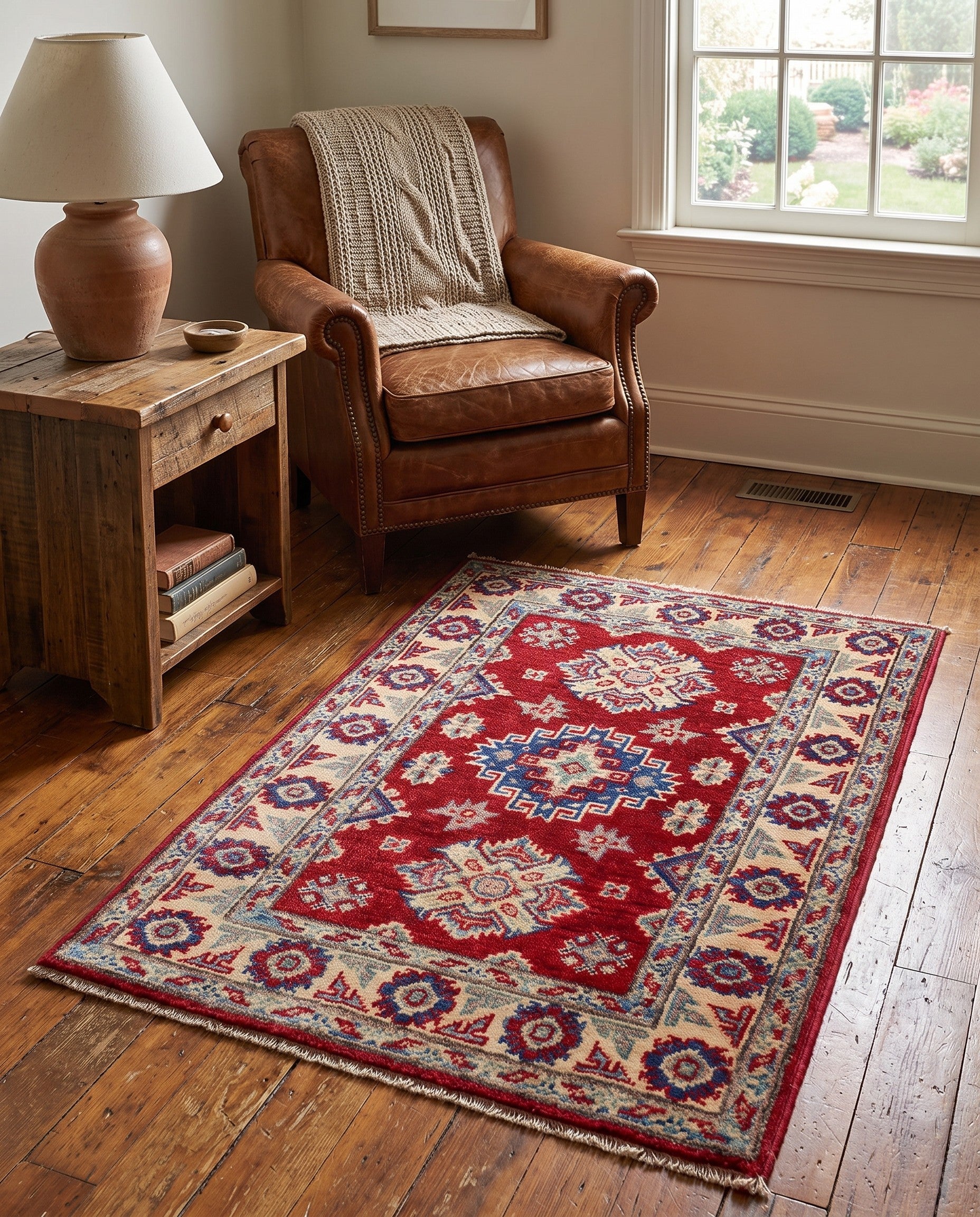 1' 11 x 2' 11 Hand Knotted Kazak Rug