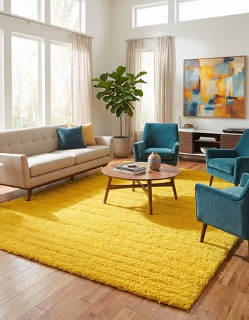 10' x 13' Solid Shag Rug