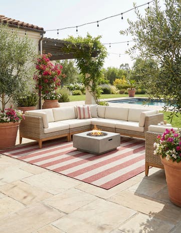 10' x 10' Easy-Clean Ribbon Indoor / Outdoor Square Rug