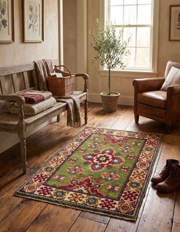 2' x 2' 11 Hand Knotted Kazak Rug