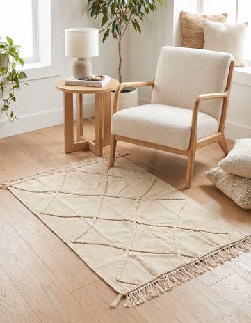 3' 4 x 5' Hand Knotted Moroccan Wool Rug