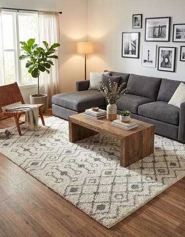 9' x 12' Moroccan Trellis Shag Rug