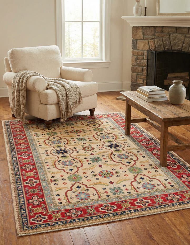 4' x 6' Hand Knotted Kazak Rug