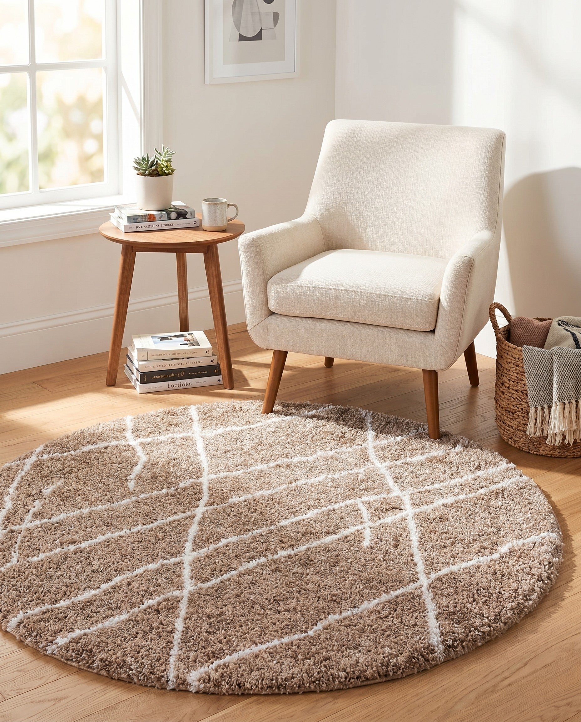 5' 3 x 5' 3 Soft Touch Shag Round Rug