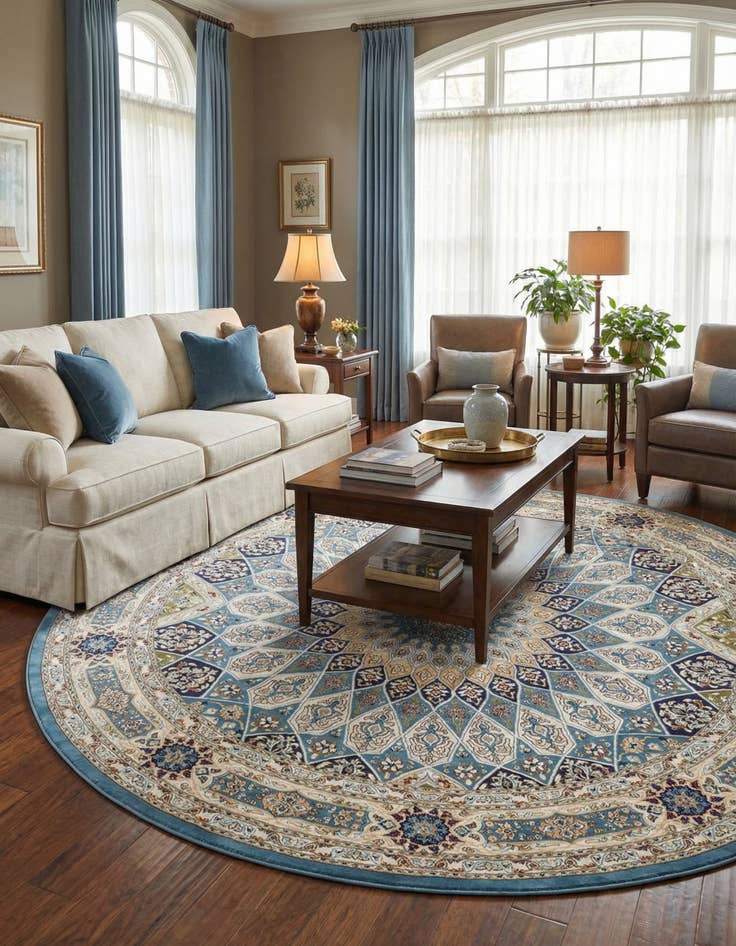 Detail image of 10' x 10' Nain Design Round Rug