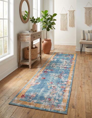 Blue Aqua Runner Rug