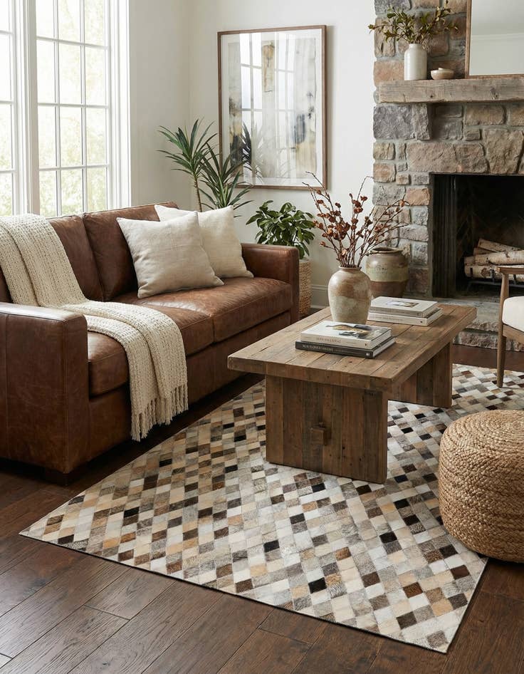 Detail image of 3' 11 x 6' 3 Cowhide Stocks Rug