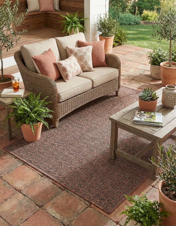 Detail image of 4' x 6'  Washable Modern Indoor / Outdoor Rug