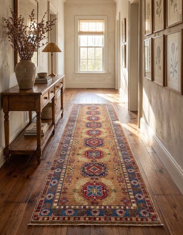 2' 9 x 9' 11 Hand Knotted Kazak Runner Rug