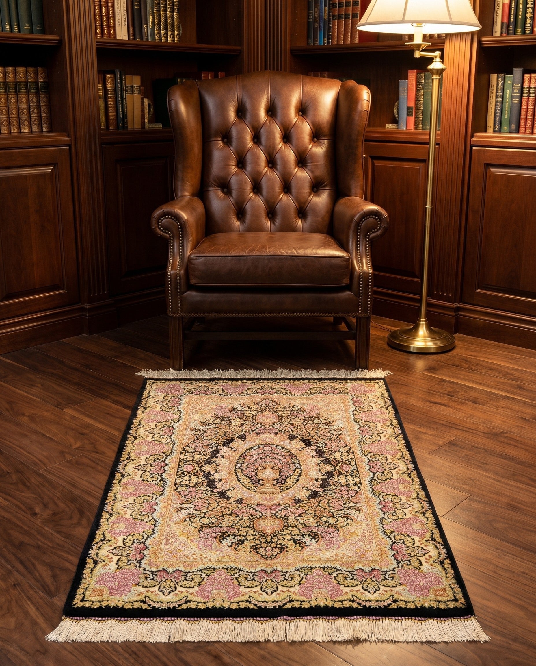 2' 7 x 3' 10 Ghom Silk Rug