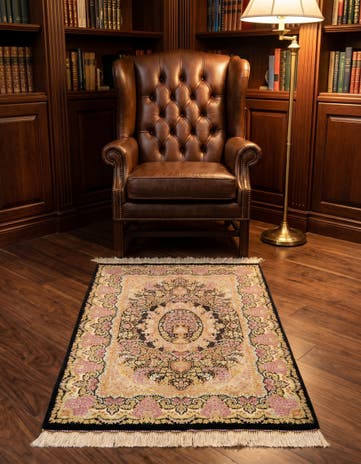 2' 7 x 3' 10 Ghom Silk Rug