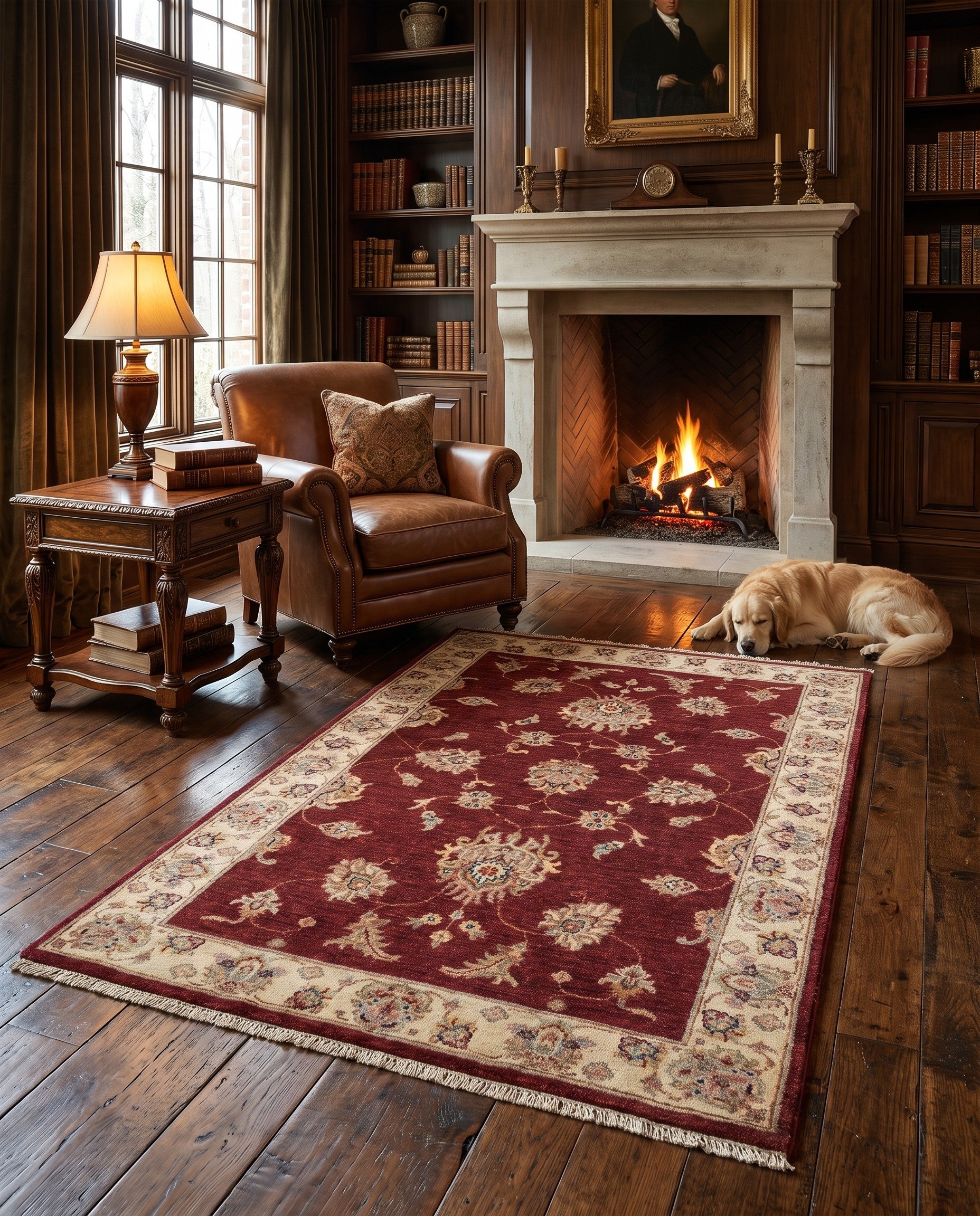 3' 3 x 4' 11 Hand Knotted Ziegler Rug