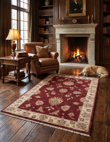 3' 3 x 4' 11 Hand Knotted Ziegler Rug