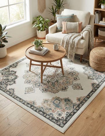Ivory Parker Square Rug