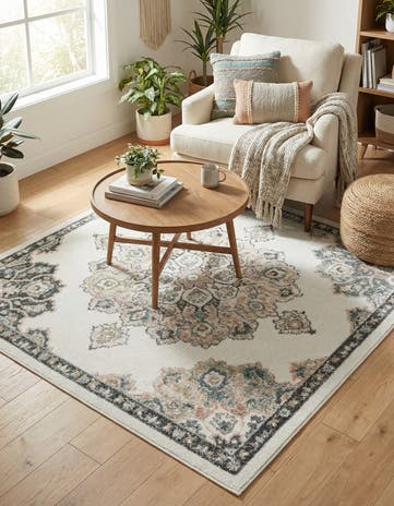 Ivory Parker Square Rug