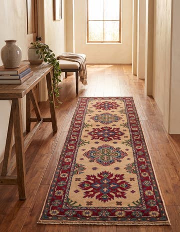 80cm x 245cm anudado a mano Kazak Alfombra Pasillera