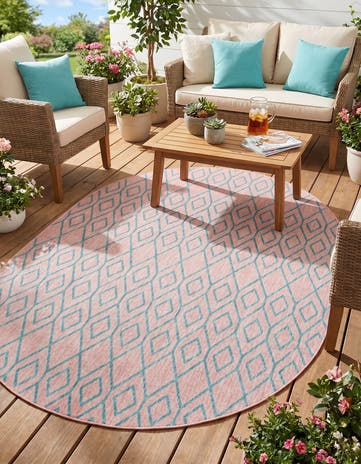 7' 10 x 10' Easy-Clean Jill Zarin Turks and Caicos Indoor / Outdoor Oval Rug