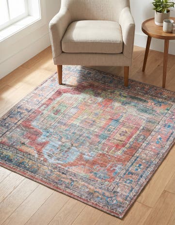 3' 3 x 3' 3 Washable Maahru Square Rug