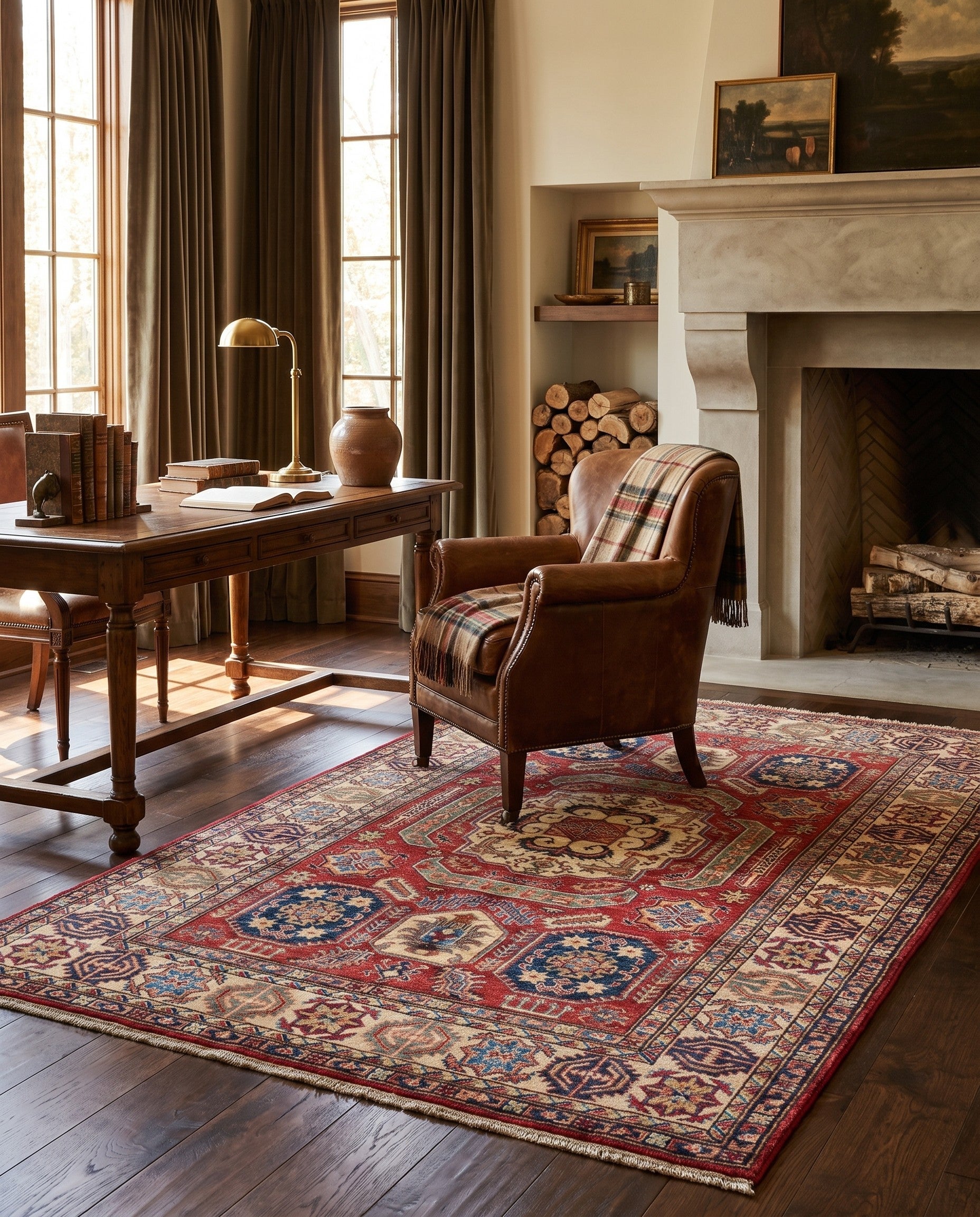 4' 11 x 6' 11 Hand Knotted Kazak Rug