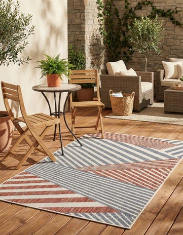 Blue Easy-Clean Jill Zarin Indoor / Outdoor Rug