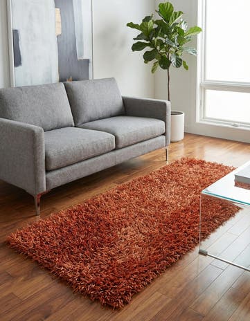 2' 8 x 4' 8 Hand Knotted Solid Shag Oriental Rug
