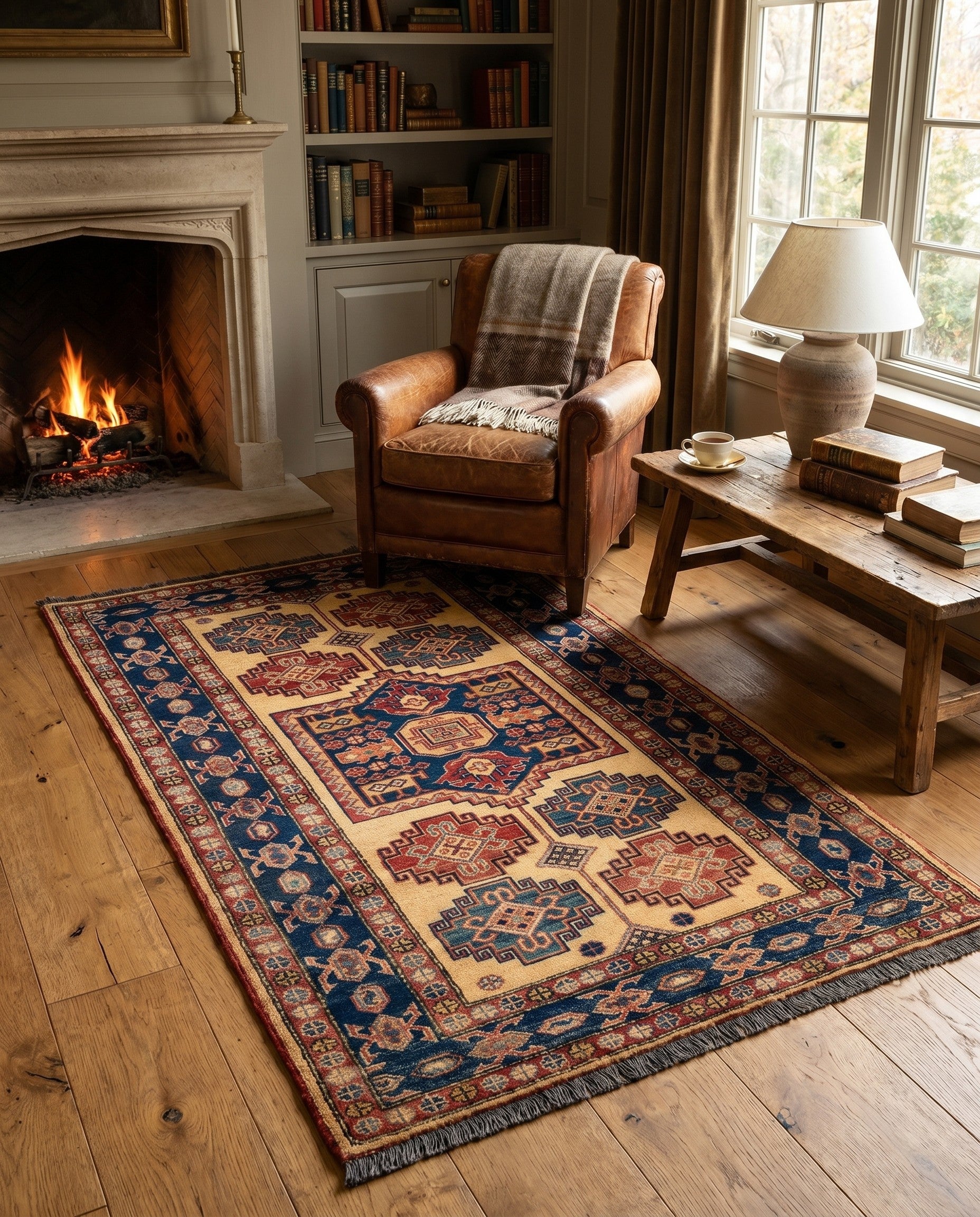 3' 4 x 5' 6 Hand Knotted Kazak Wool Rug