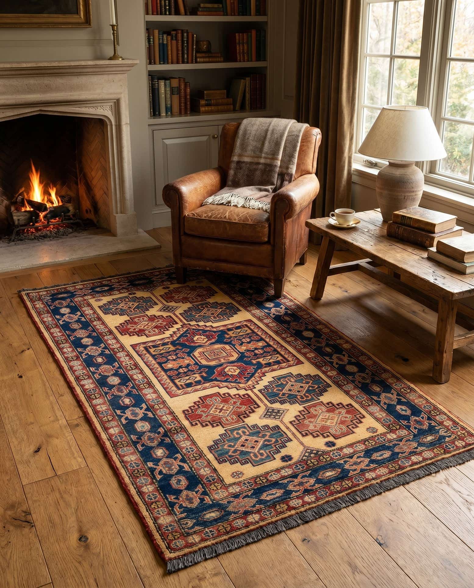 3' 4 x 5' 6 Hand Knotted Kazak Wool Rug