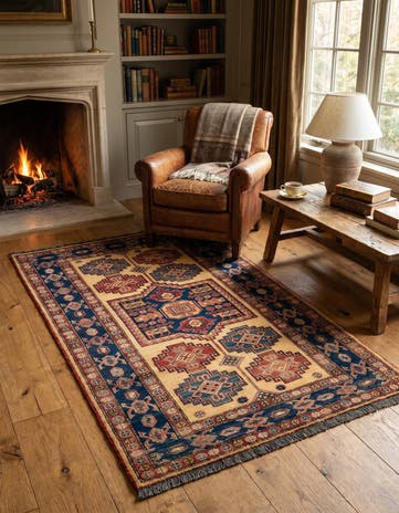 3' 4 x 5' 6 Hand Knotted Kazak Wool Rug